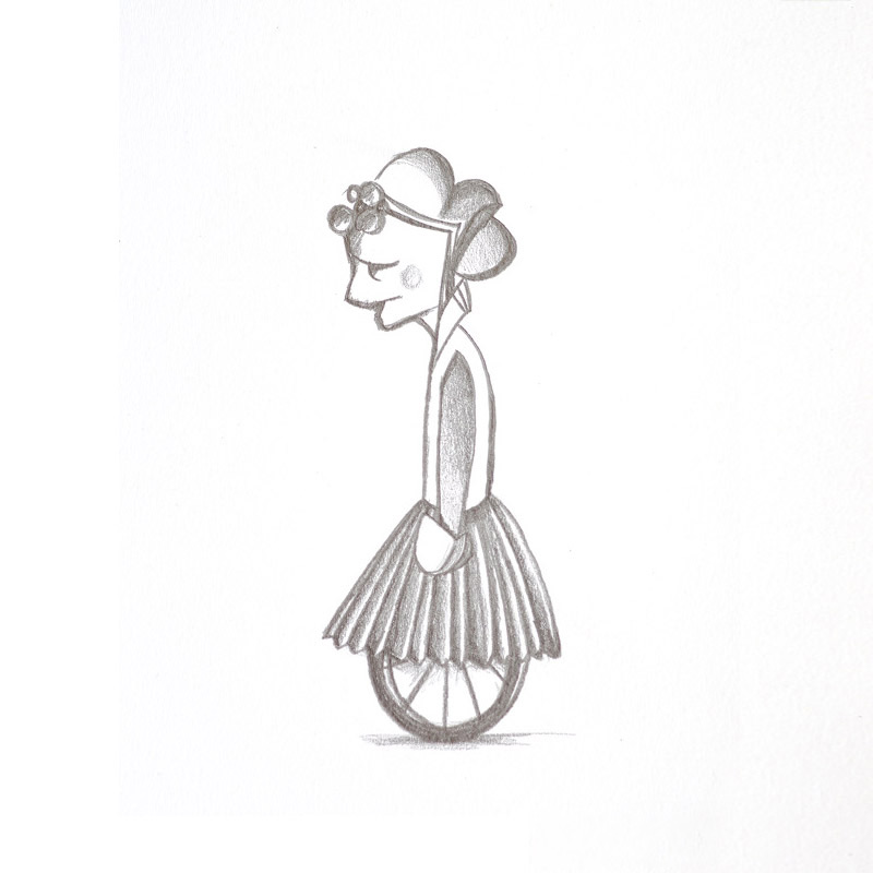 Rolling Workers, Illustration, Christin Sonntag, Hand Drawn, Fine Art, Bleistift